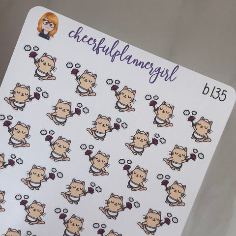 Cat Dusting Cleaning Planner Stickers