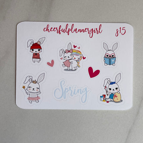 Spring Bunny Deco Sampler Sticker Sheet