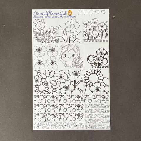 Color Me All The Flowers for the Academic Planner Weekly Layout