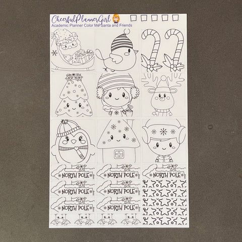 Color Me Santa and Friends for Academic Planner Weekly Layout Christmas