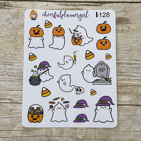 Happy Halloween Ghosts Deco Planner Stickers