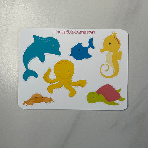 Sea Creatures Deco Sampler Sticker Sheet