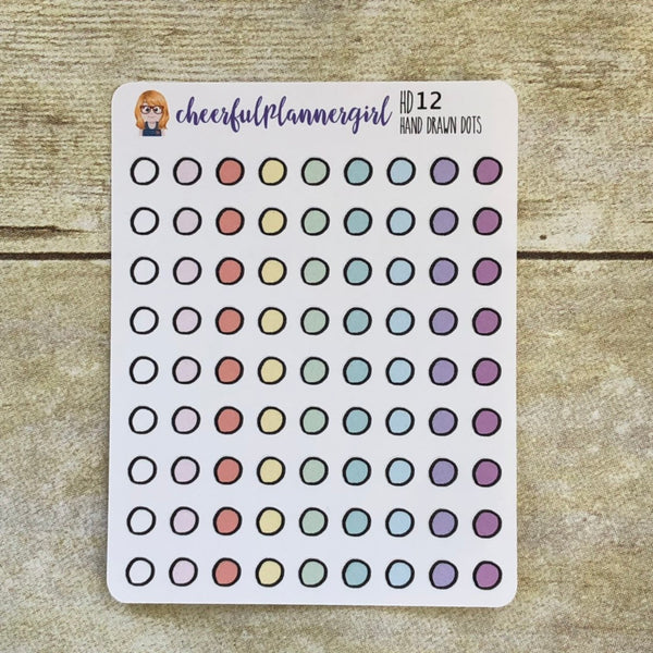Hand Drawn Dots Planner Stickers