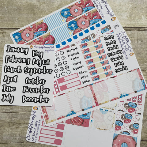All The Donuts Monthly Layout Kit for A5 Wide Planners