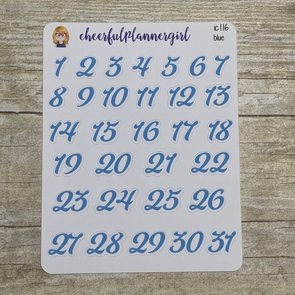 Countdown Monthly Numbers 1-31 Date Dots