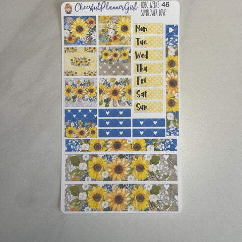 Sunflower Love Hobonichi Weeks Weekly Planner Stickers