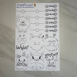 Color Me Monsters Mini Kit Weekly Layout Planner Stickers