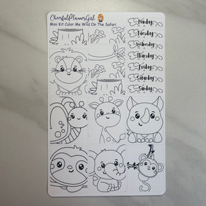 Color Me Wild At The Safari Mini Kit Weekly Layout Planner Stickers