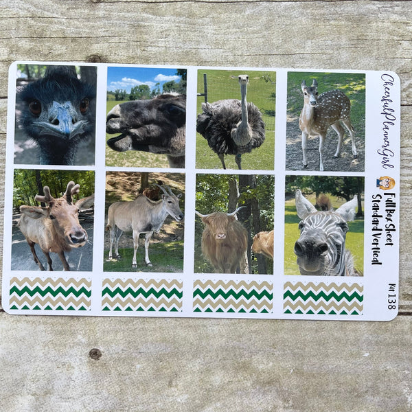 Love the Wild Safari Animals Standard Vertical Full Kit Weekly Layout Planner Stickers