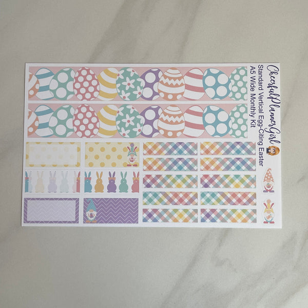 Egg-citing Easter Monthly Layout kit for A5 Wide Planners