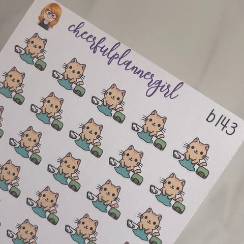 Cat Folding Laundry Planner Stickers