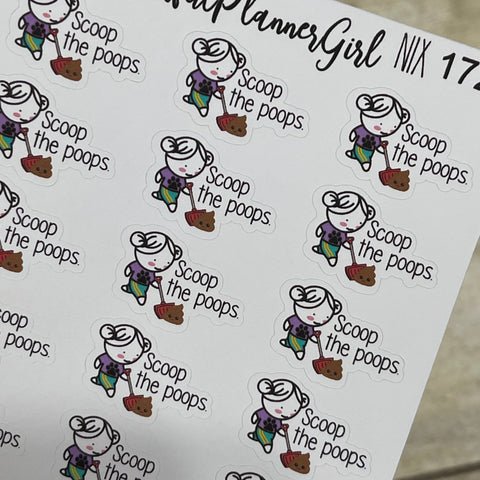 Nixie Scoop The Poops Pet Care Planner Stickers Dog Cat