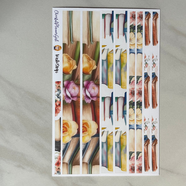 Books and Flowers Standard Vertical Full Kit Weekly Layout Planner Stickers