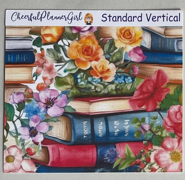 Books and Flowers Standard Vertical Full Kit Weekly Layout Planner Stickers