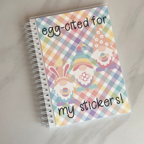 5x7 egg-cited for my stickers Reusable Sticker Album