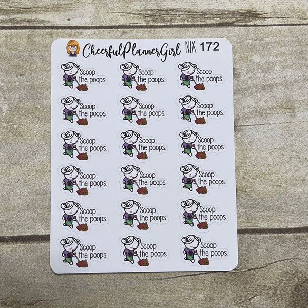 Nixie Scoop The Poops Pet Care Planner Stickers Dog Cat