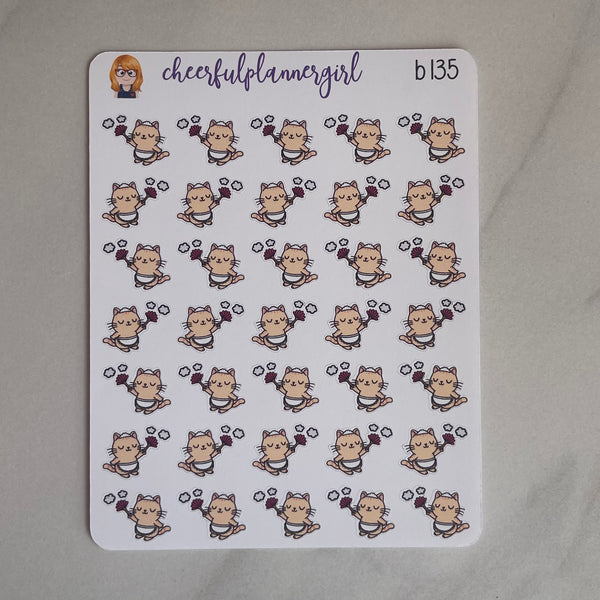 Cat Dusting Cleaning Planner Stickers