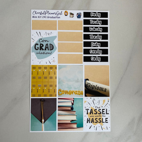 Graduation Mini Kit Weekly Layout Planner Stickers