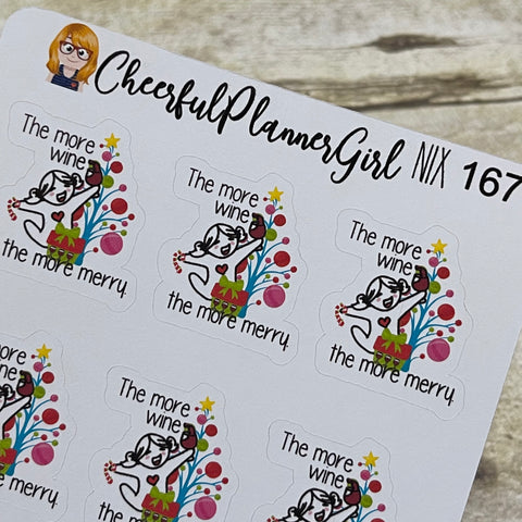 Nixie The More Wine The More Merry Planner Stickers Christmas