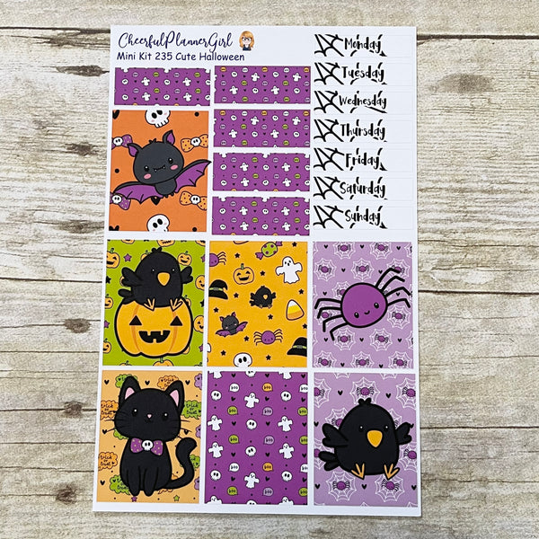 Cute Halloween Mini Kit Weekly Layout Planner Stickers