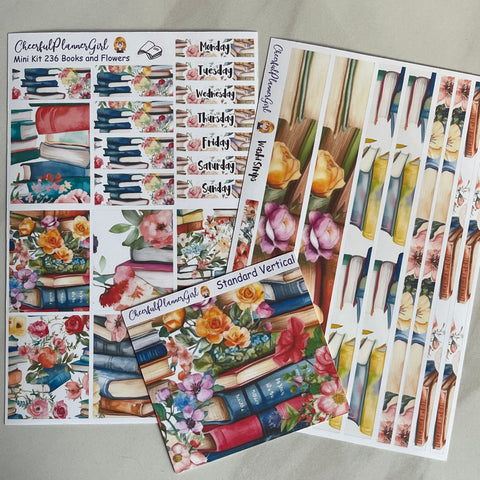 Books and Flowers Mini Kit Weekly Layout Planner Stickers