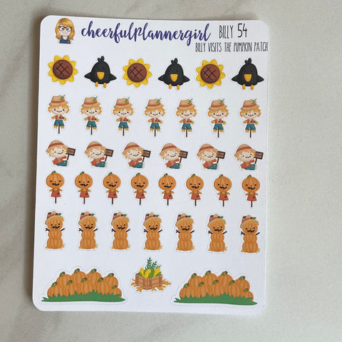 Billy Visits The Pumpkin Patch Planner Stickers