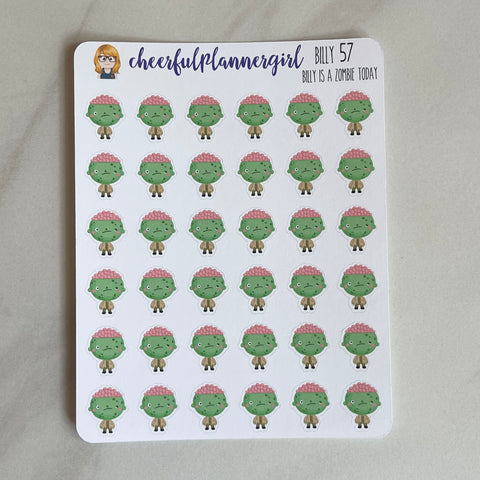 Billy Is A Zombie Today Planner Stickers