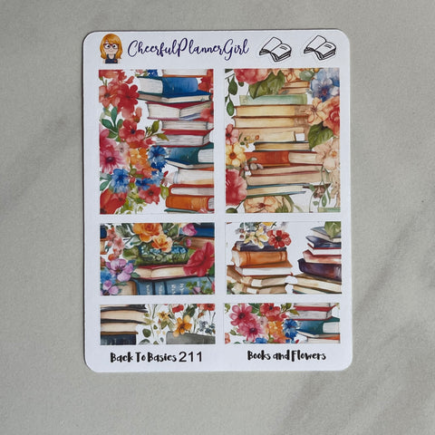 Books and Flowers Planner Stickers Back to Basics