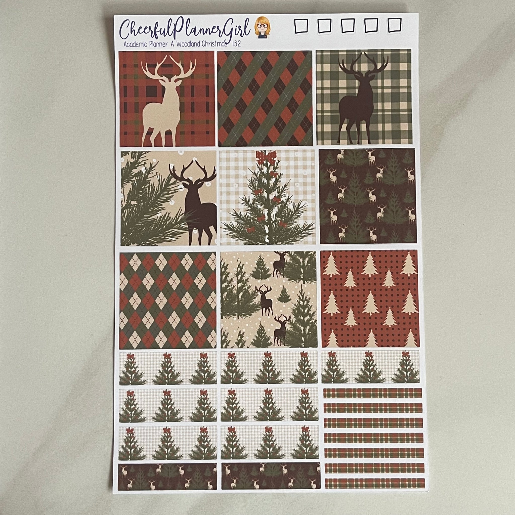 A Christmas Deer for Academic Planner Weekly Layout
