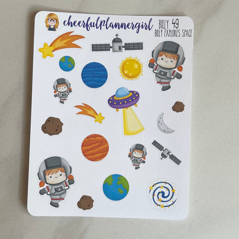 Billy Explores Space Planner Stickers