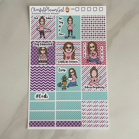 #Goals with Character Daisy for Academic Planner Weekly Layout