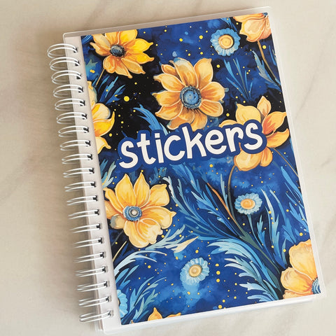 5x7 Starry Night Flowers Stickers Reusable Sticker Album