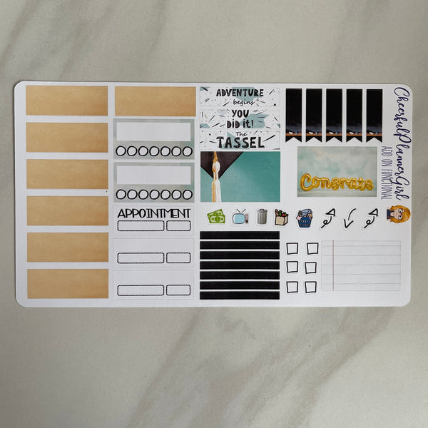 Graduation Standard Vertical Full Kit Weekly Layout Planner Stickers