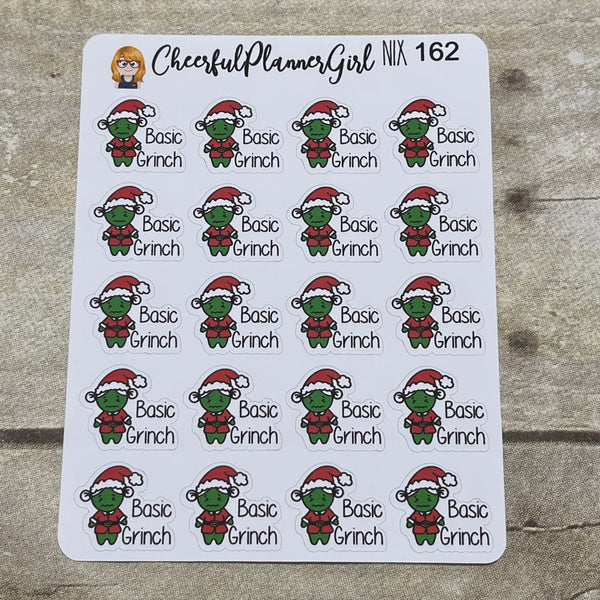 Nixie Basic Grinch Planner Stickers Christmas