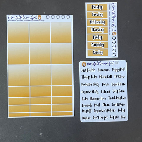 Minimalist Ombre Orange for the Academic Planner Weekly Layout