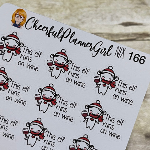 Nixie This Elf Runs On Wine Planner Stickers Christmas
