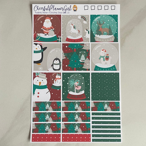 A Christmas Snow Globe for Academic Planner Weekly Layout
