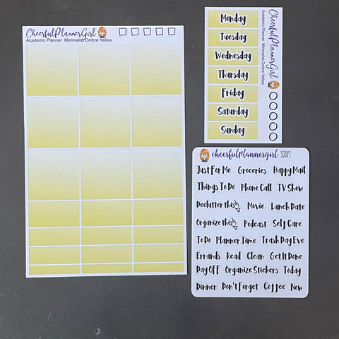 Minimalist Ombre Yellow for the Academic Planner Weekly Layout