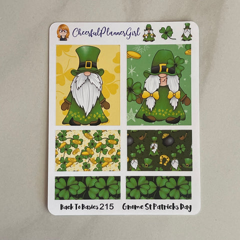 Gnome St Patricks Day Planner Stickers Back to Basics