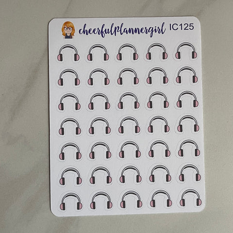 Headphones Planner Stickers Listen to Books Music Podcasts