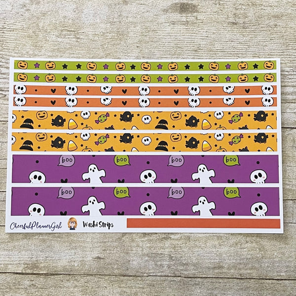 Cute Halloween Standard Vertical Full Kit Weekly Layout Planner Stickers
