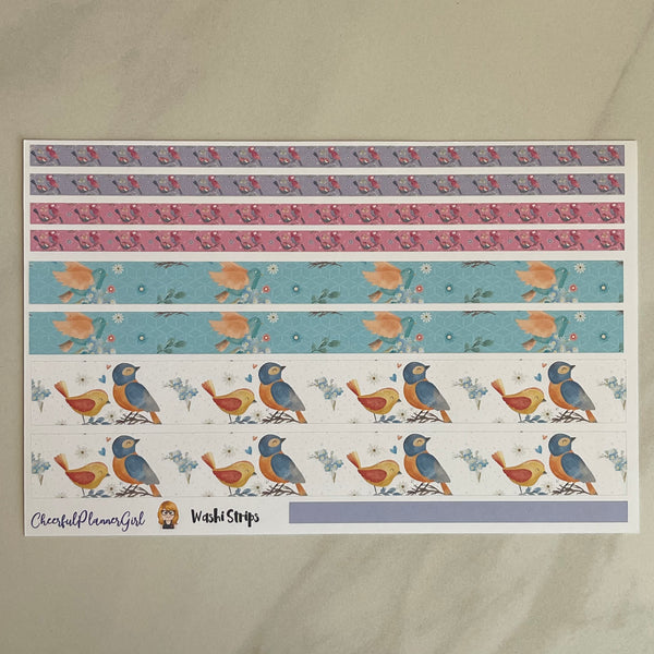 Spring Birds Standard Vertical Full Kit Weekly Layout Planner Stickers
