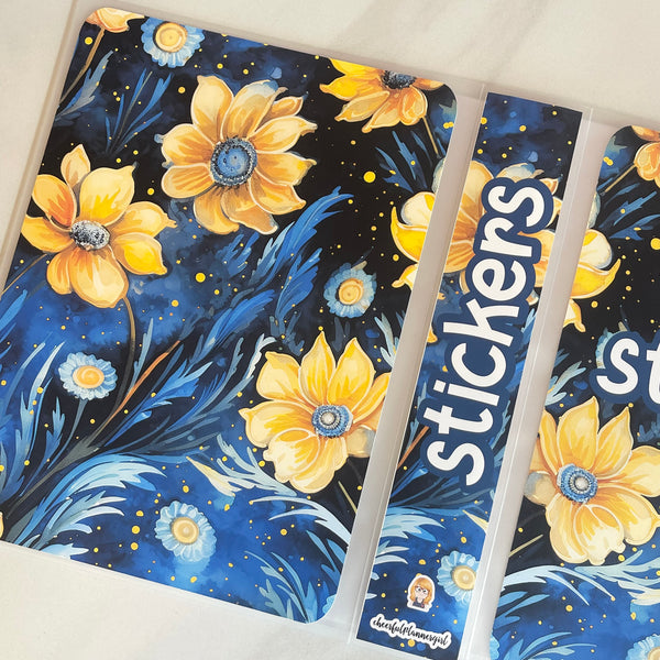 6x8 Extra Large Starry Night Flowers Stickers Storage Album