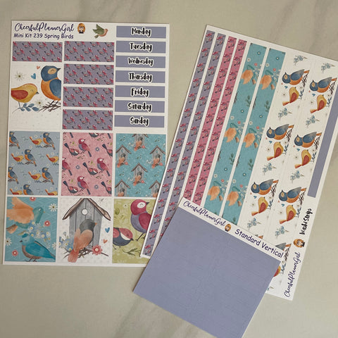 Spring Birds Mini Kit Weekly Layout Planner Stickers