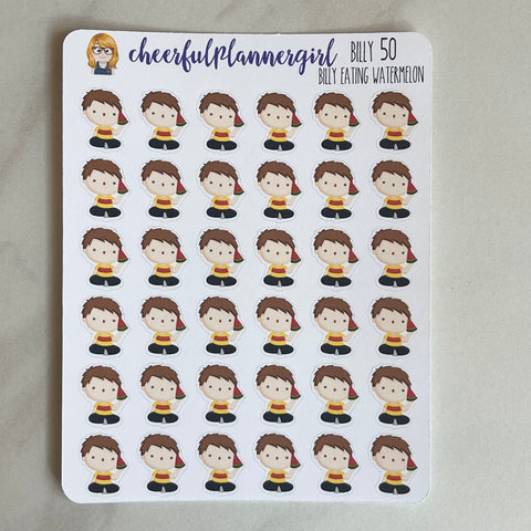 Billy Eating Watermelon Planner Stickers