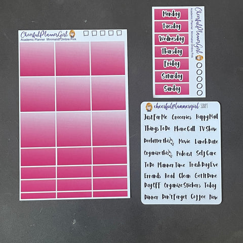 Minimalist Ombre Pink for the Academic Planner Weekly Layout