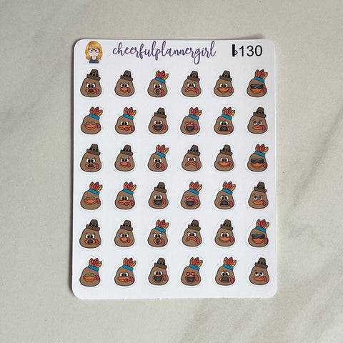 Emotional Turkey Character Stickers