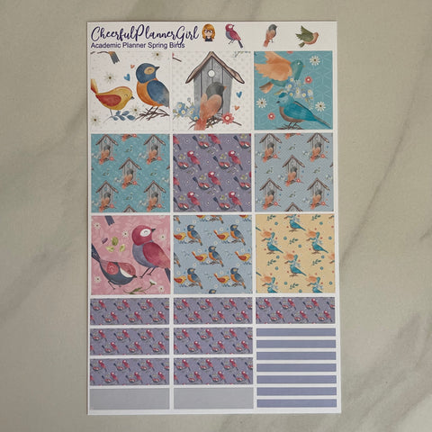 Spring Birds for Academic Planner Weekly Layout