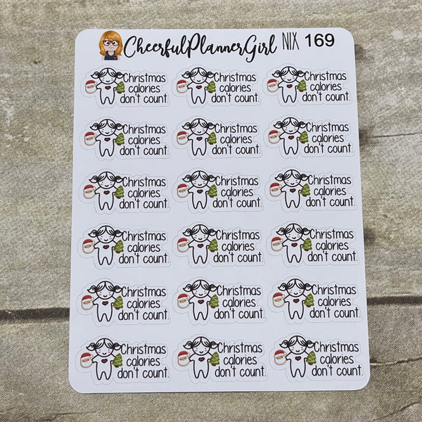 Nixie Christmas Calories Don't Count Planner Stickers Christmas