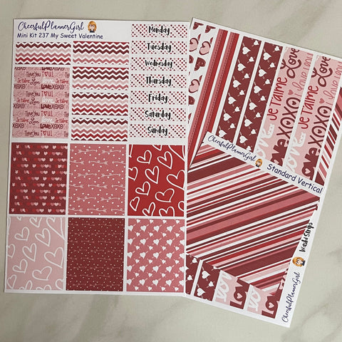 My Sweet Valentine Mini Kit Weekly Layout Planner Stickers